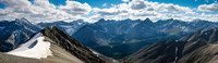 Views west from the ascent slopes of Boar Station include McConnell, Cataract, Bleat, Snort, Smoky.