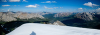 Views east to Wapiti, Tyrell, Barrier, Gable, White, Grouse and Prow (R).