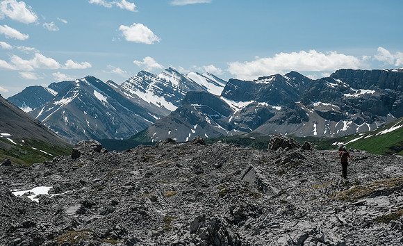 Returning to the meadows from Bellow Peak.