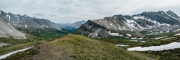 Hiking back to our bivy across the gorgeous McConnell meadows.