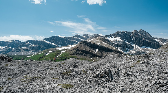 Returning to the meadows from Bellow Peak.