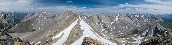 Phew! Summit views looking east to Bellow Peak. Boar Station at right.