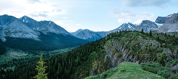 Traversing into the NW valley of McConnell Creek.