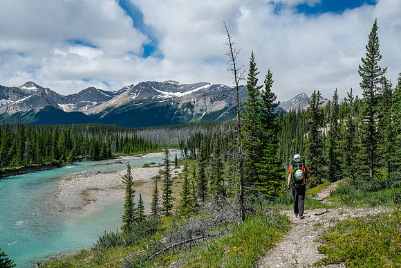 Hiking the Red Deer River trail.