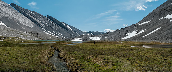 Returning to the meadows from Bellow Peak.