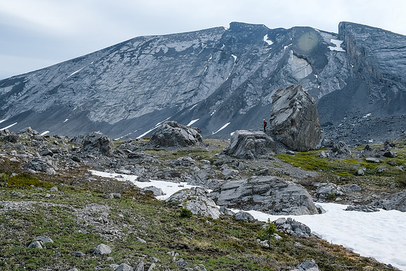Hiking through a moonscape on our way to Bellow Peak.