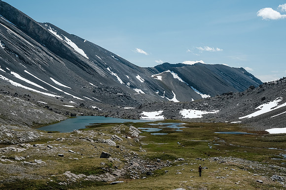 Returning to the meadows from Bellow Peak.
