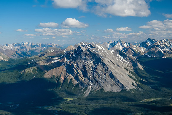 View south over the Red Deer River to Prow Mountain.