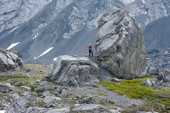 Hiking through a moonscape on our way to Bellow Peak.
