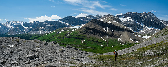 Returning to the meadows from Bellow Peak.