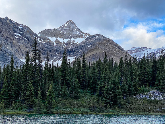 Looking back at Bleat Peak over our bivy.