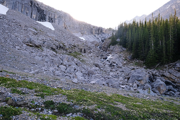 Exploring our bivy valley.