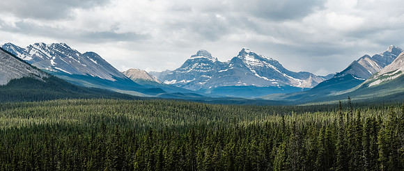 The Red Deer River valley with Mount St. Bride and Douglas.