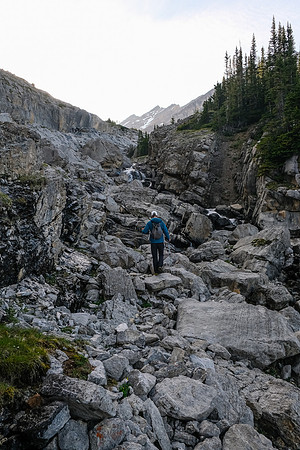 Exploring our bivy valley.