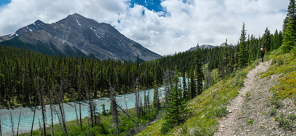 Hiking the Red Deer River trail.