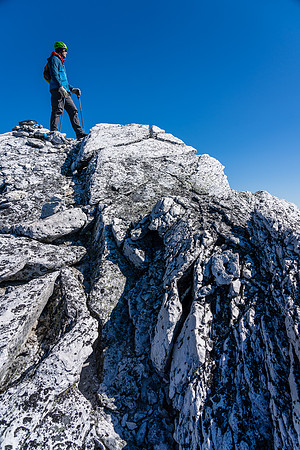 Cornelius at the summit of Clearwater Mountain.