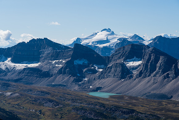 Views back across the Siffleur Valley to Mount Hector.
