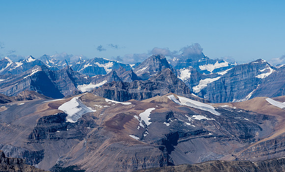 Mount Forbes towers over Howse and White Pyramid.