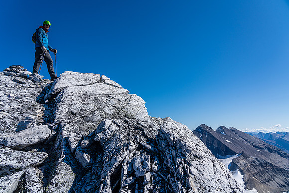 Cornelius at the summit of Clearwater Mountain.