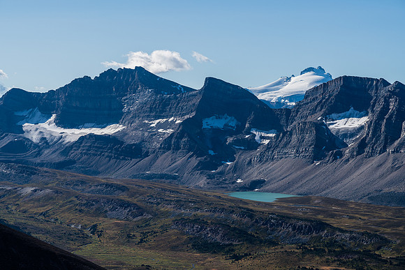 Views back across the Siffleur Valley to Mount Hector.