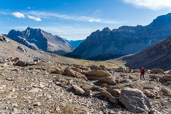 Descending to Mosquito Creek (C) from Quartzite Col.