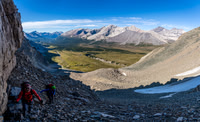 Views back down Quartzite Col to Clearwater and Kentigern.
