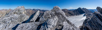 The incredible summit ridge of Clearwater with the true summit at left.