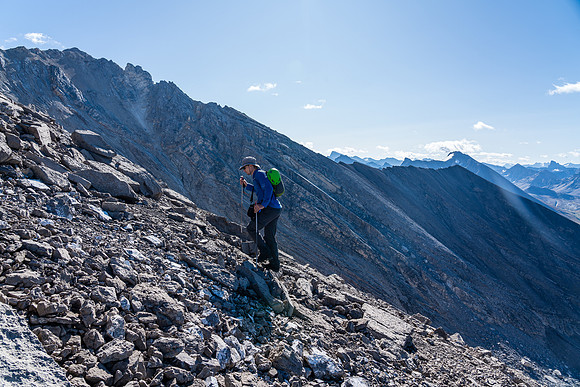 Cornelius on the huge SW ridge / face of Clearwater Mountain.
