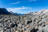 A boulder field under Quartzite Col.