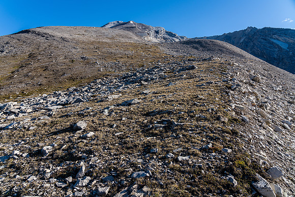 Ascending the lower SW ridge of Clearwater Mountain. This mountain is huge!