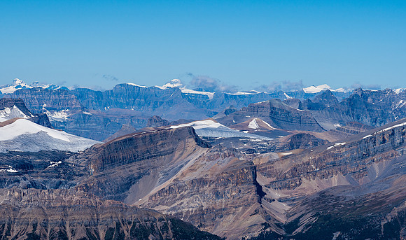 Distant giants include Bryce, Columbia and North Twin (R).