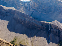 Glaciers and waterfalls on the north end of the Drummond Icefield.