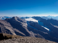 The north end of the Drummond Icefield views to Pipestone and Cyclone Peak.