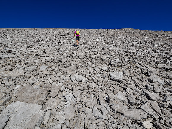 Ascending the WSW slopes of Forgotten Peak.