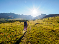 Hiking the trail to North Molar Pass.