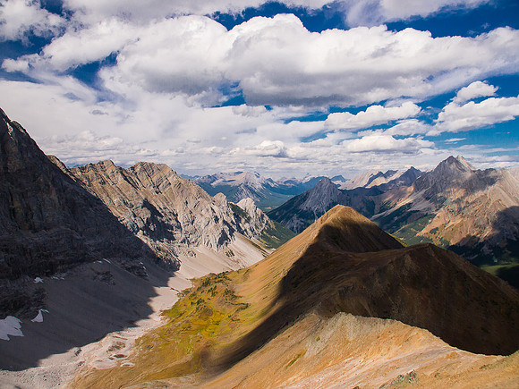 Looking down Little Highwood Pass.