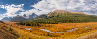 We drove from Canmore via the Spray Lakes road and enjoyed these sublime views around Tent Ridge (r) with Commonwealth Ridge at left.