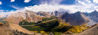Looking across the Highwood Pass at Rae, Arethusa, Storm, Highwood Ridge, Grizzly Ridge and Tyrwhitt (l to r).