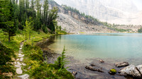 Hiking around Myosotis Lake.