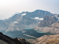 The impressive Mount Drummond with the lower and middle McConnell lakes visible.