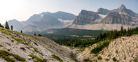Exiting the upper valley with stunning views of the Drummond massif. Unfortunately our day was just starting at this point, despite having climbed a mountain already!
