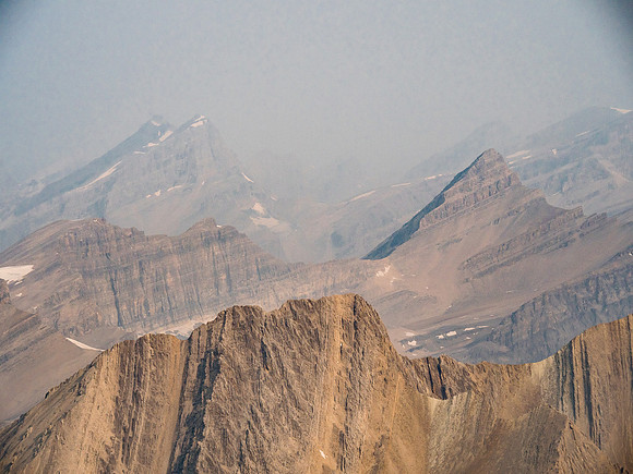 Crown and Tower at left with Dip Slope at foreground right and part of Mount Harris at distant right.