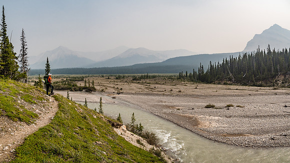 The post-apocalyptic landscape looking over the Red Deer River towards the valley that holds Douglas Lake.