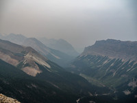 A "view" south down Baker Creek past Anthozoan Mountain (R) towards Bulwark Peak (C) and Mount Avens (L).