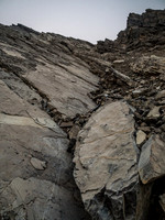You can see how horribly loose this mountain is as well as the amount of slabby terrain that you can get lost on.