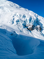 There are some massive crevasses on the way up to Balfour high col - not a great spot to be in a whiteout.