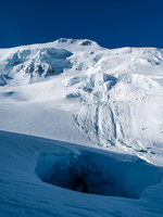 There are some massive crevasses on the way up to Balfour high col - not a great spot to be in a whiteout.