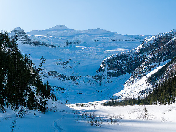 A last glance back at Balfour as we hit Hector Lake's shore and start the long crossing to Hwy 93.