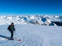 Approaching the Balfour high col.
