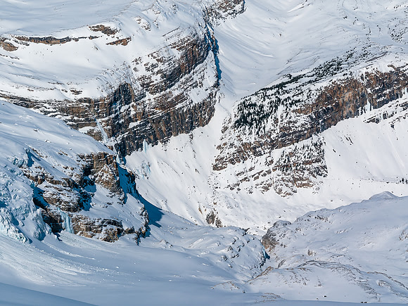 Our exit canyon looks interesting! It's the narrow one just right of center at bottom.